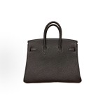 HERMES Birkin 25 Silver clasp Women\'s Edition 89 Noir Black